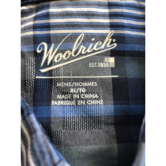 Woolrich Adventure Series Mens XL Keep It Moving Short Sleeve Blue Plaid $59 - Picture 2 of 5